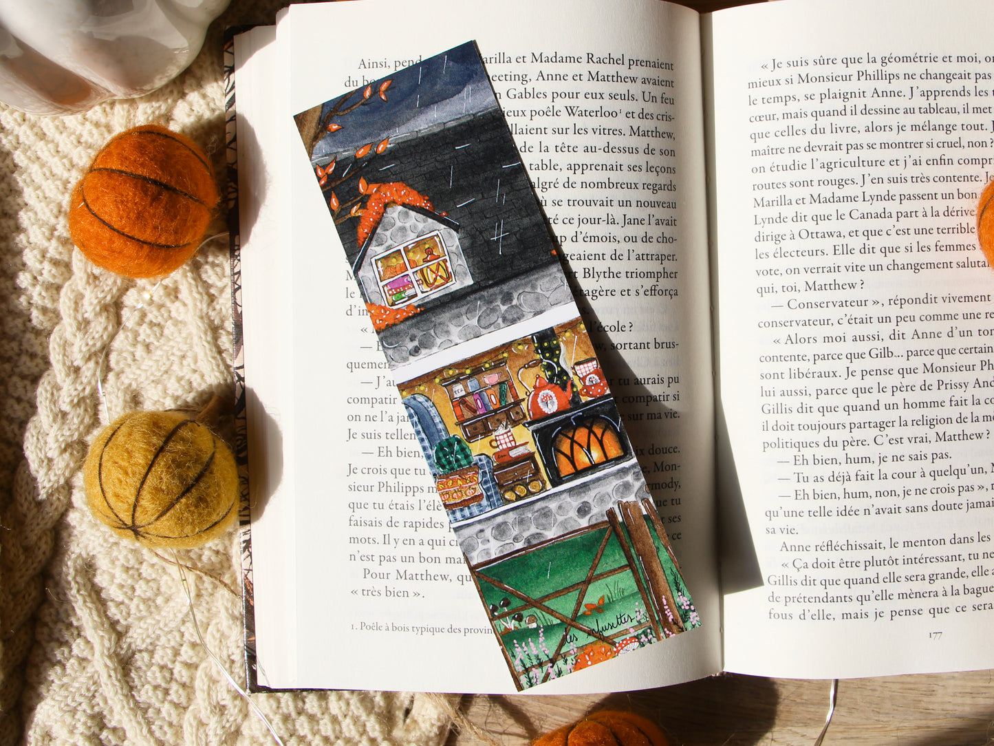 Marque Page - Cottage sous la pluie
