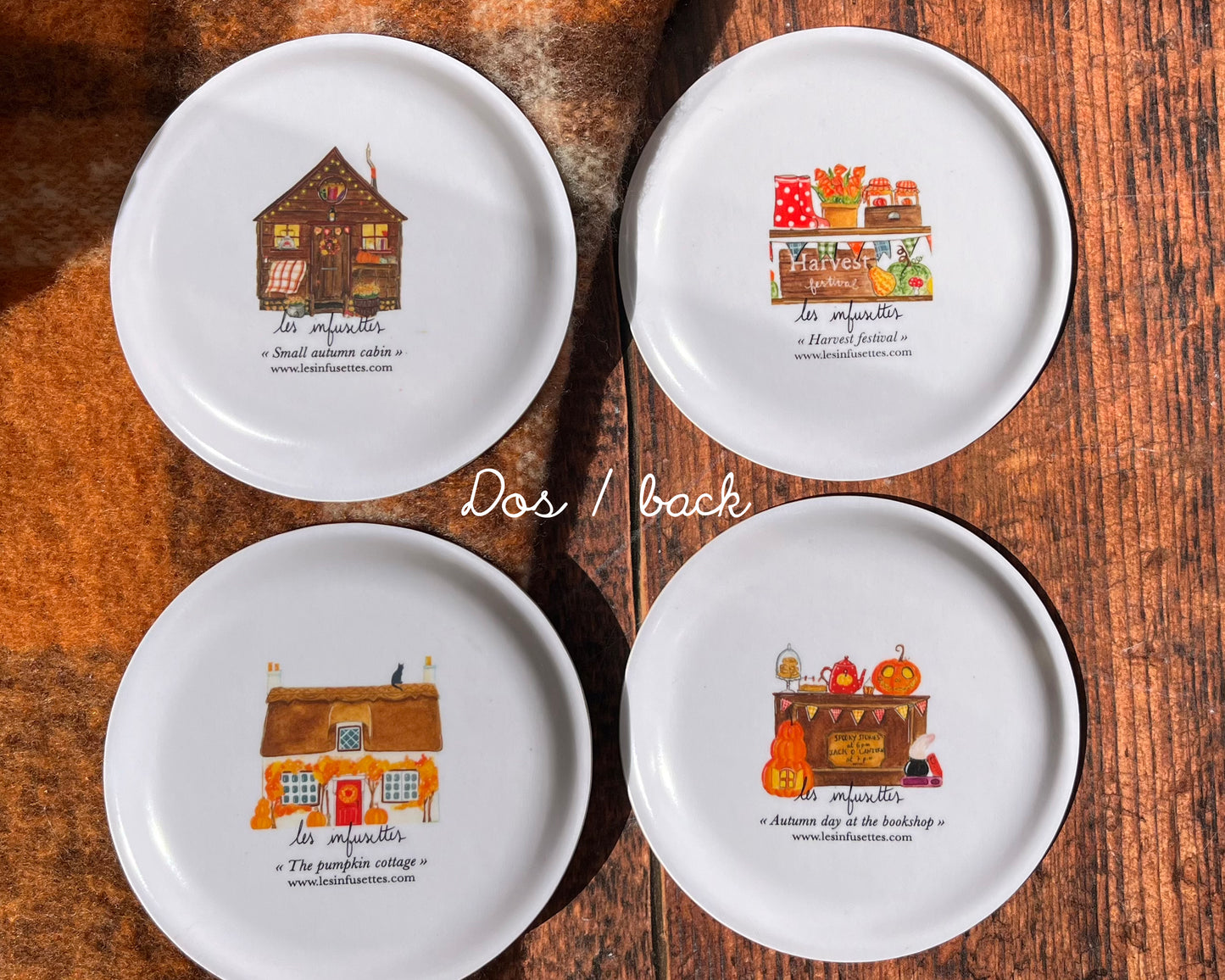 Set de 4 Sous-tasse "Promenade d'automne" (précommande - ÉDITION LIMITÉE)
