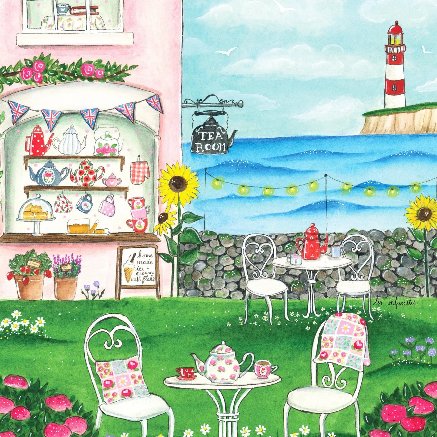 Affiche - Salon de thé au bord de l'eau