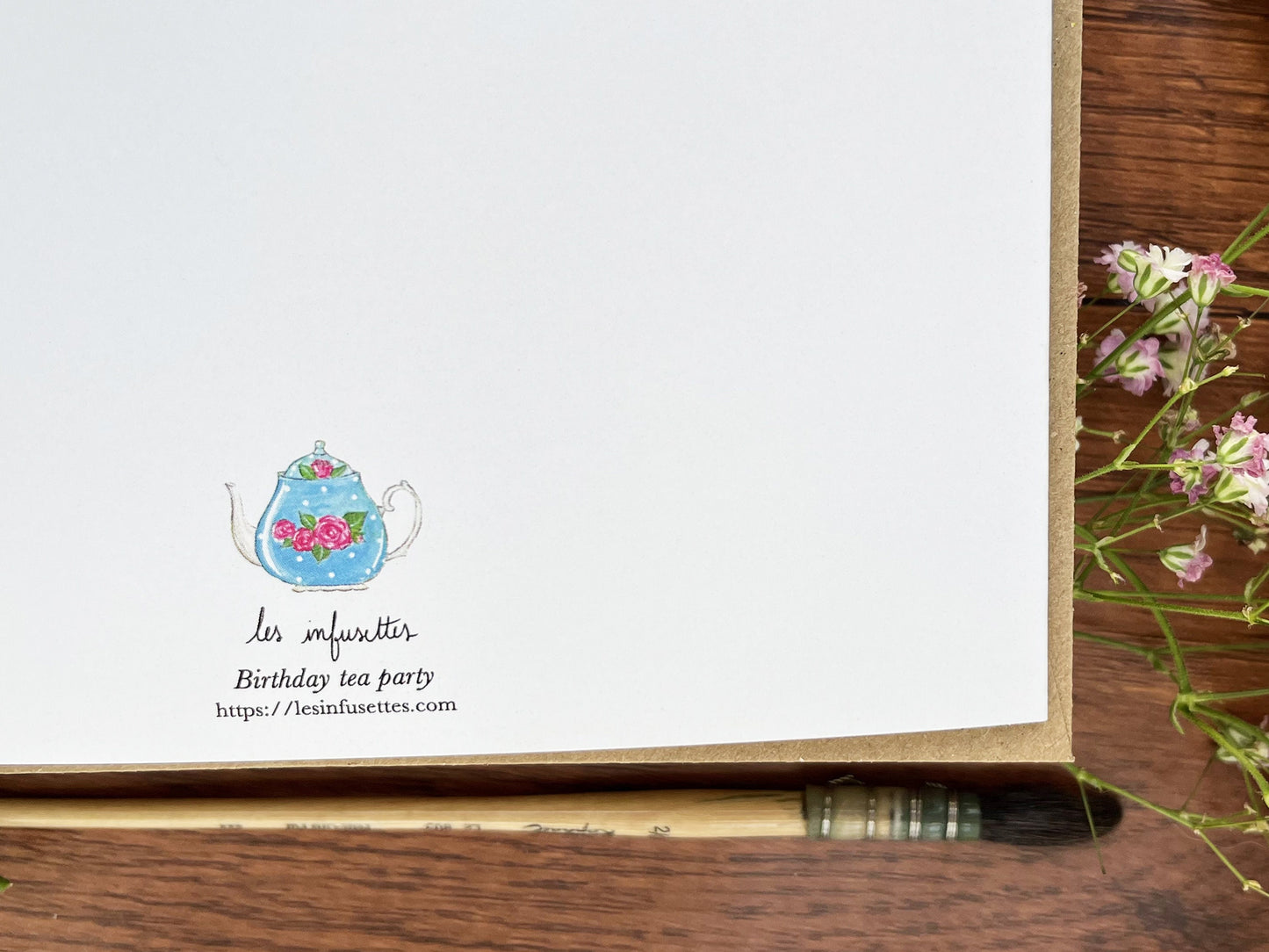 Carte d'anniversaire (pliable) - Tea party