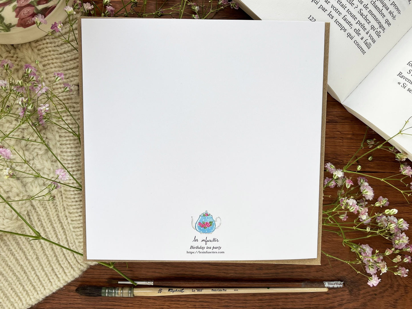 Carte d'anniversaire (pliable) - Tea party