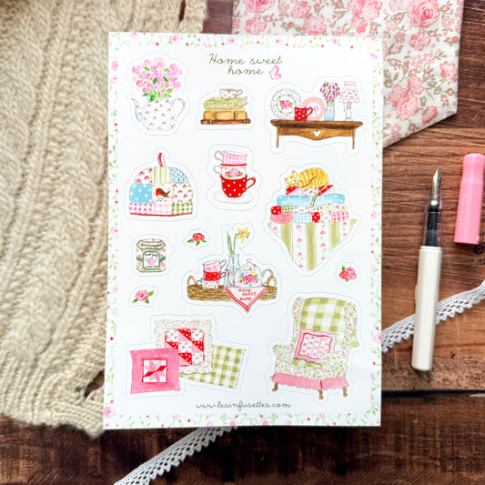 Planche de stickers A5 - Home sweet home