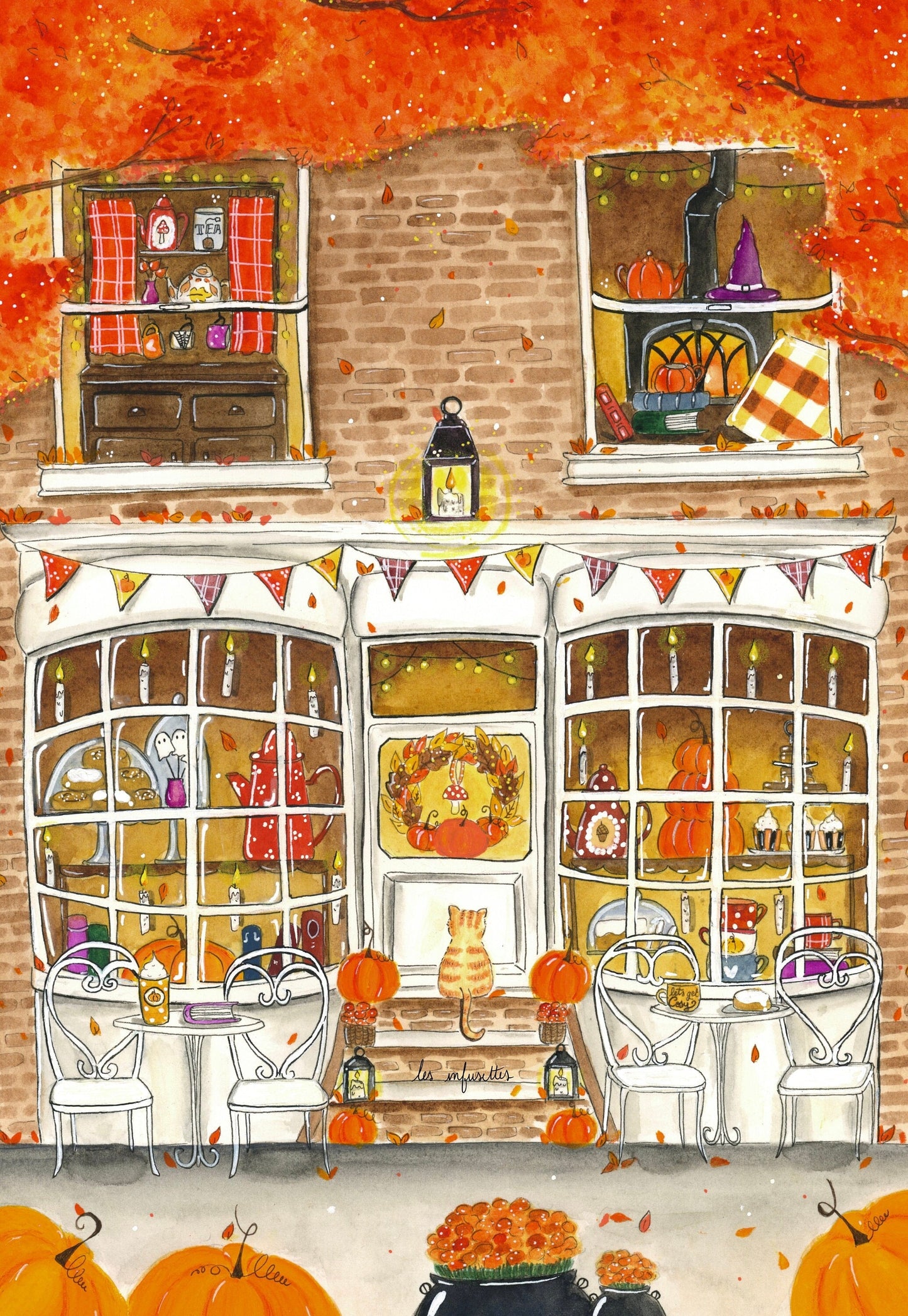 Affiche - Journée d'automne au salon de thé