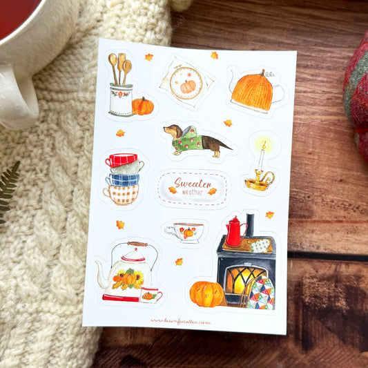 Planche de stickers A6 (petit) - Sweater Weather